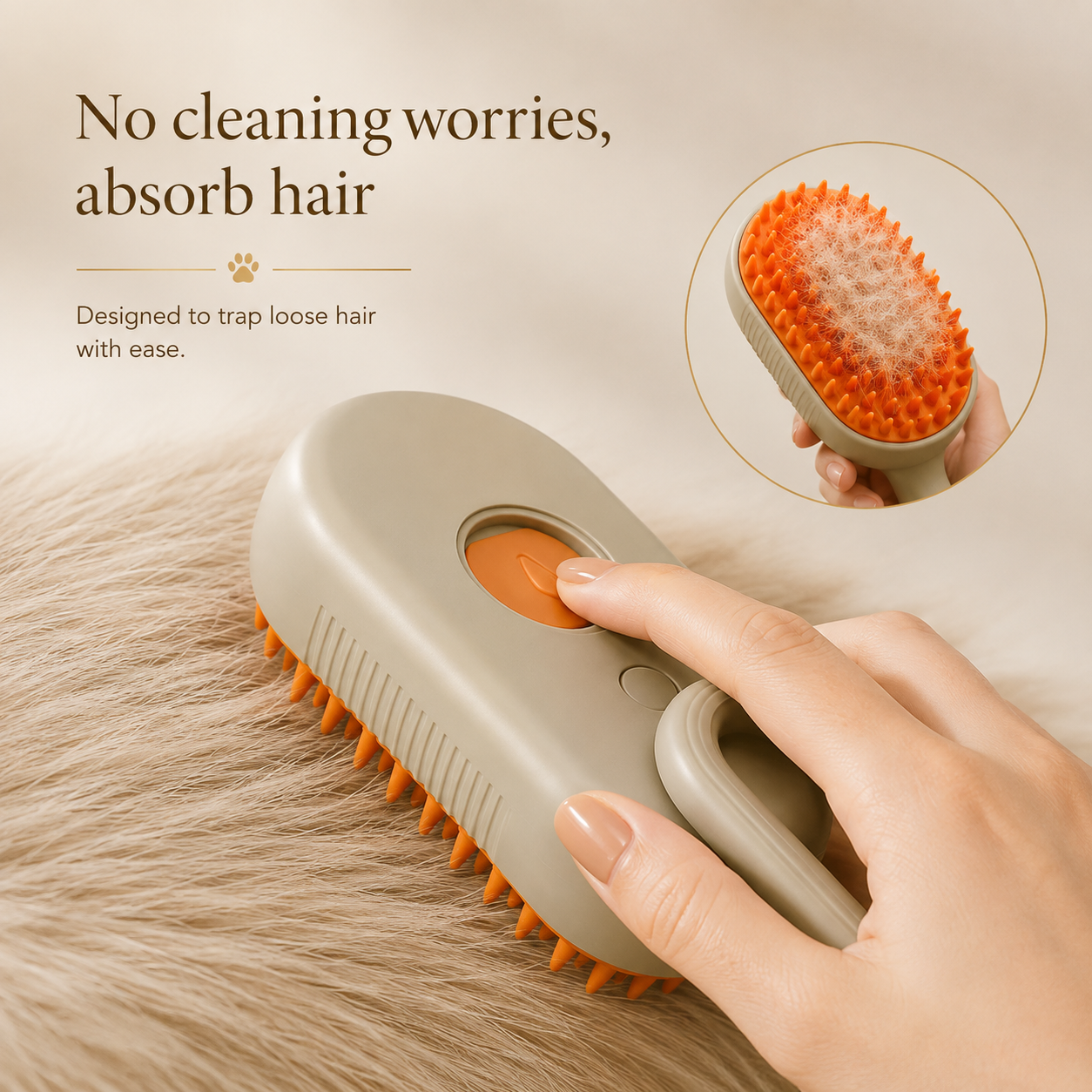 AUREPAW™ Self-Cleaning Steam Grooming Brush