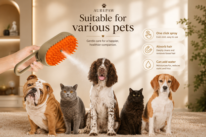 AUREPAW™ Self-Cleaning Steam Grooming Brush