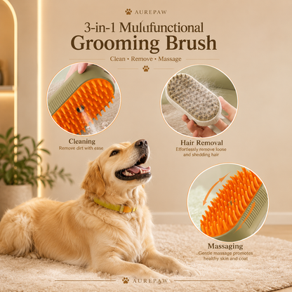 AUREPAW™ Self-Cleaning Steam Grooming Brush